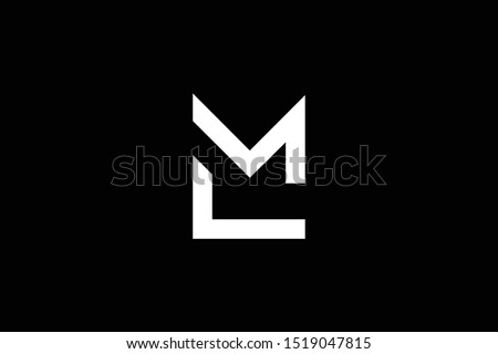  professional elegant trendy awesome artistic black and white color LM ML initial based Alphabet icon logo.