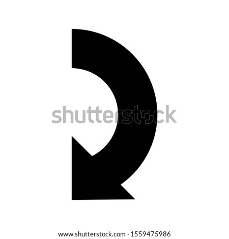 Black vector arrow isolated on white background.