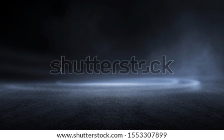 3D Rendering creative blurry asphalt background with mist light high speed