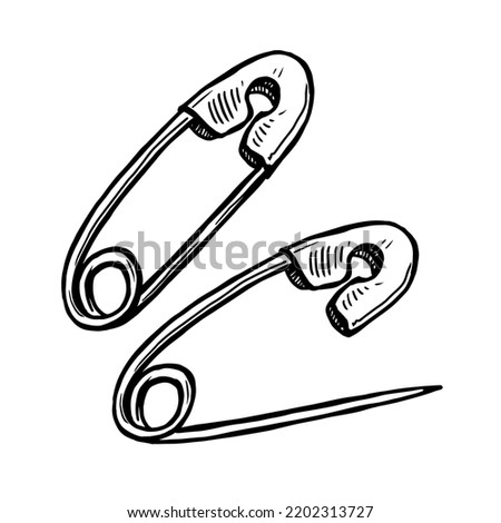 Safety pin vector illustration isolated on white background