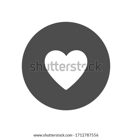 Vector flat gray heart icon in a circle