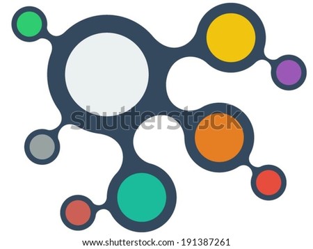 Multicolored circles connected together