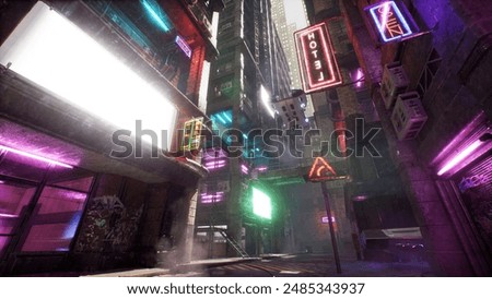 Image, Stock Photo A street alley in Portugal with shops