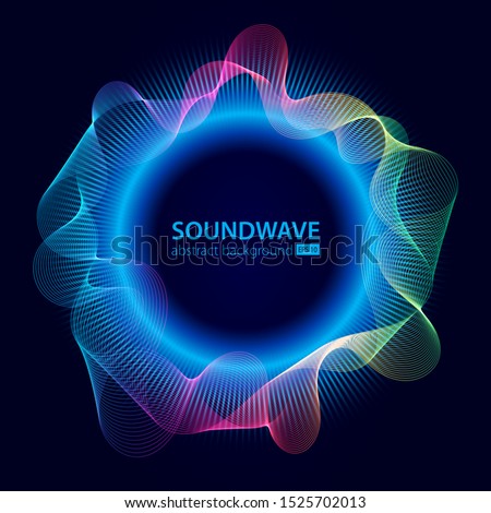Soundwave vector abstract background. Music radio wave. Sign of audio digital record, vibration, pulse and music soundtrack.