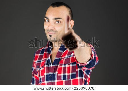 model isolated positive attitude thumbs up