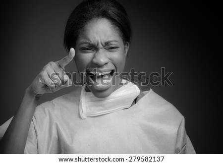 Model angry scolding and pointing