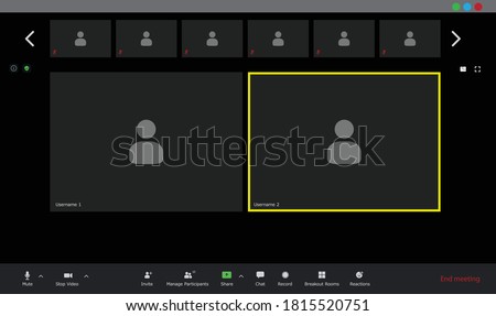 Video conference user interface, video conference calls window overlay