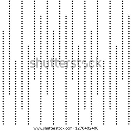 Abstract dots lines pattern vector. Design vertical stripes black on white background. Design print for textile, fabric, wallpaper, background, banner. Set 1