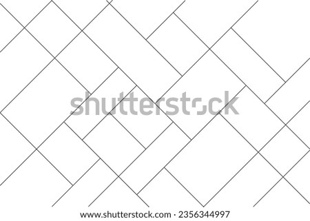 Diagonal of mondrian style pattern. Design mosaic tile random black on white background. Design print for illustration, textile, texture, wallpaper, background, interior, architecture. Set 26