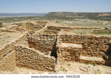 native american ruins on desert cliff