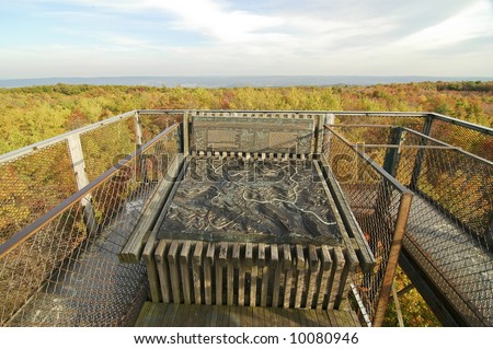 Mount Davis metal observation tower view and relief map