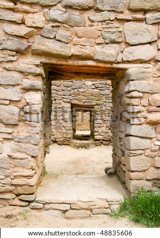 Aztec Ruins National Monument native american indian ruins door