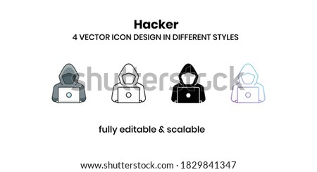 Hacker Vector illustration icons in different style