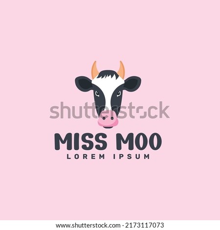 Animal Miss Moo Creative logo Template