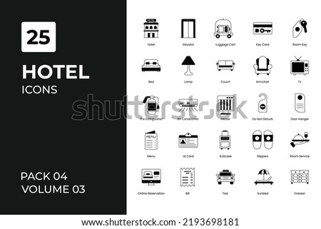 Hotel icons collection. Set contains such Icons as bar, bed, breakfast, more 