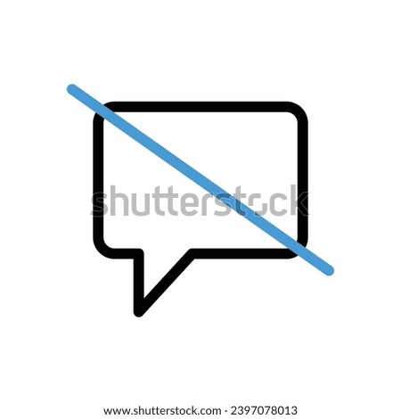 No Chat Icon vector stock illustration