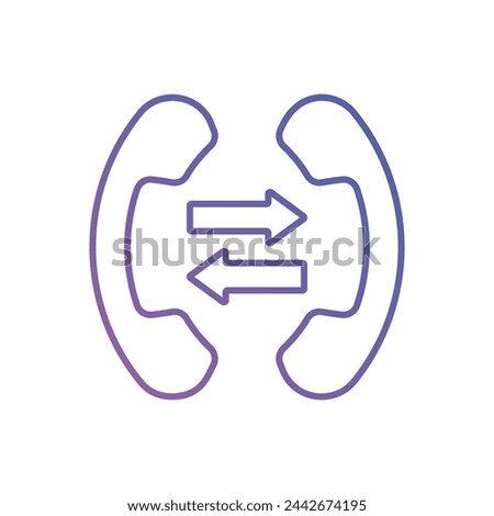 Gradient Line Call Forwarding Call vector icon