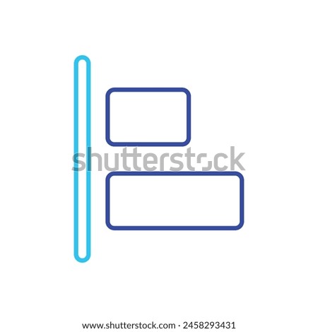 Blue Line Align Left vector icon