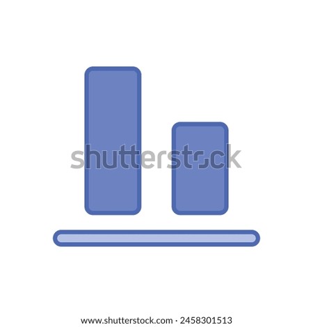 Blue Line Bottom Alignment vector icon