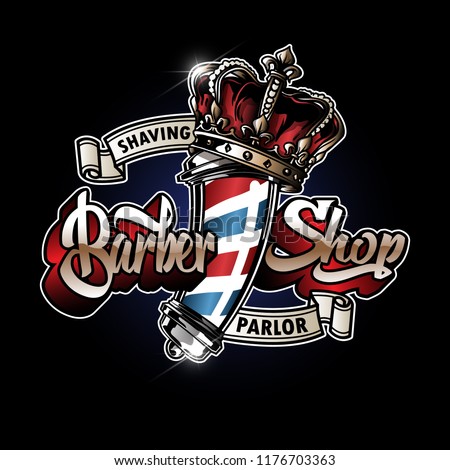 barber pole logo design