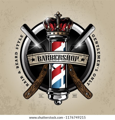 barber pole logo design