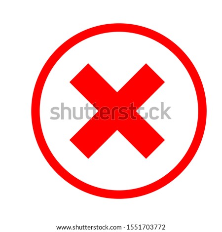  x or deny circle icon button 