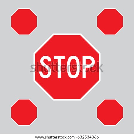Vector Stop Sign. Includes blank stop sign octagon shapes.