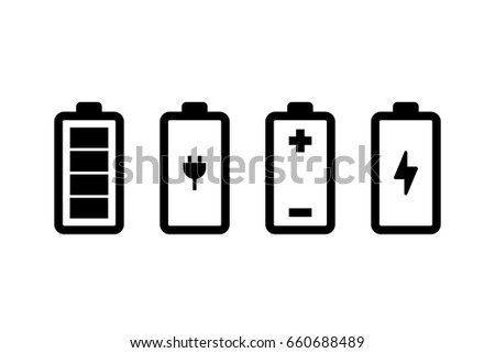 Vector set of battery icons