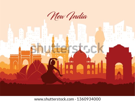 illustration of Famous Indian monument and Landmark