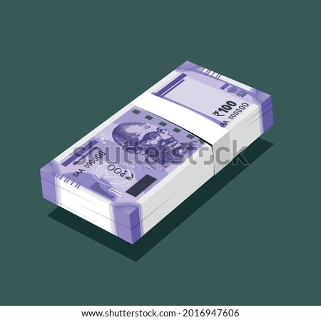 Illustration of New Indian Currency in 3D