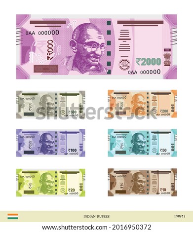 New Indian Currency in Vector.