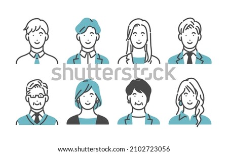 Smile business person upper body set