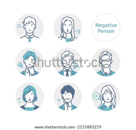 Negative business person circle icon