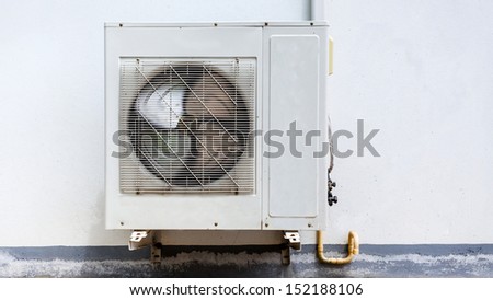 Air conditioner on wall house