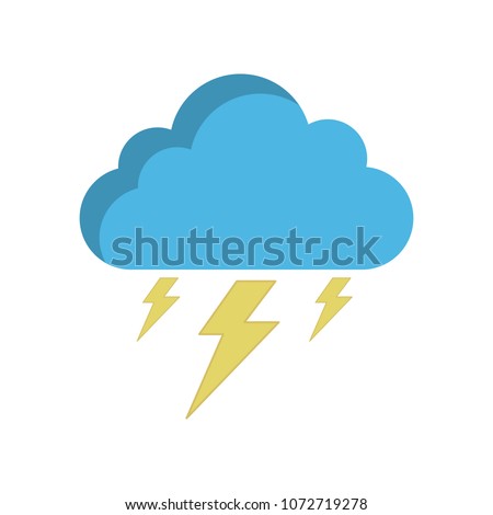 Storm cloud icon in flat style, isolated on white background. Rainstorm symbol for your web site design, logo, app
