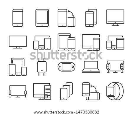 Device icon. Electronic and devices line icons set. Vector illustration.