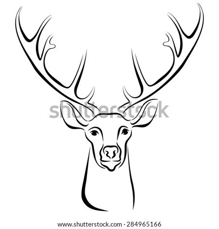 deer head rack sketches coloring pages - photo #9