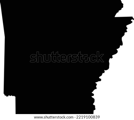 Editable black vector image of the U.S. state of Arkansas.