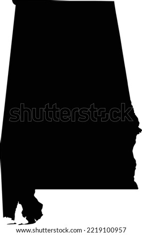 Editable black vector image of the U.S. state of Alabama.