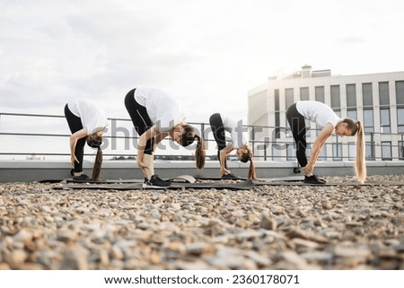 Similar – Foto Bild Junge Sportlerinnen auf dem Seitenbrett