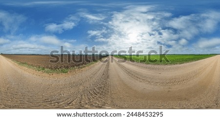 Similar – Foto Bild Panorama eines leeren gepflügten Feldes im frühen Frühjahr. Beginn der Gartensaison, Luftaufnahme