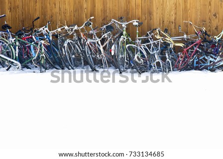 Similar – Image, Stock Photo Dozens of bikes are parked in the Dutch national park De Hoge Veluwe