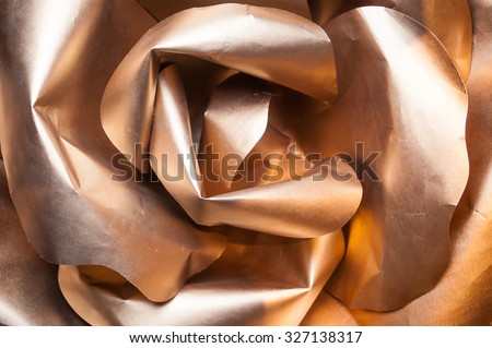 golden rose with paper petals, origami rose, gold rose petals large paper