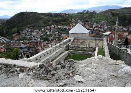 View on Travnik town from the old castle above the town, Bosnia and Herzegovina