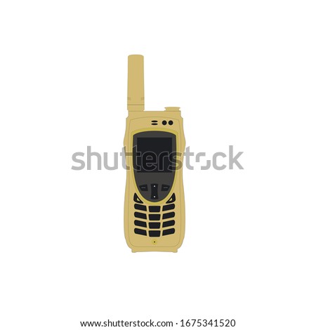 Old mobile phone isolated on white background. Phone symbol in flat style. Mobile phone vector illustration for web and mobile design.