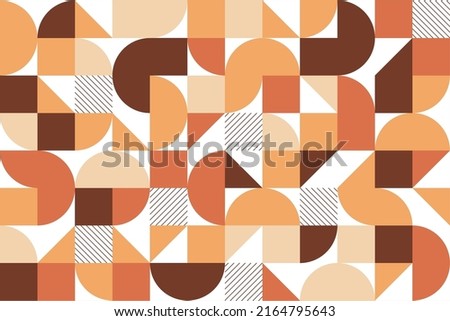 Abstract geometric mosaic seamless pattern background in the Scandinavian style
