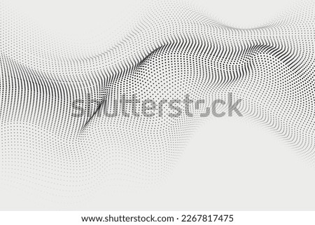 Futuristic smooth twist of dots with a ripple grid of atoms illustration design