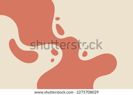 Abstract orange smooth stains and dots decorative background. Simple fluid shapes backdrop