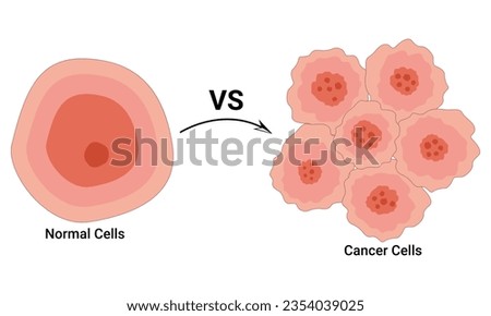 Normal Cell and Cancer Cell Design Vector Illustration