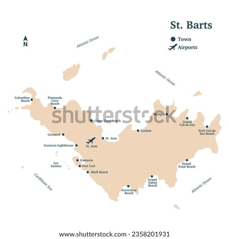 St Bart's Island Vector Map Design